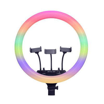 برسی رینگ لایت آر جی بی MJ18 RGB RING LIGHT